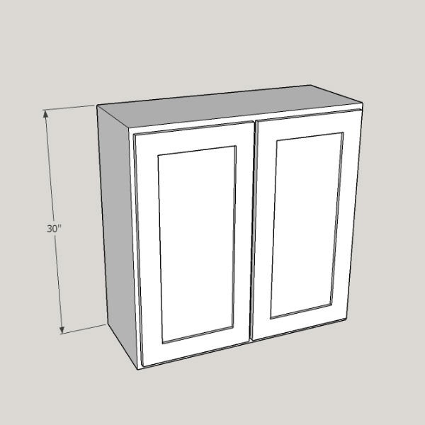 Antique White 30 Height Wall Cabinets 2 Doors 2 Shelves Top